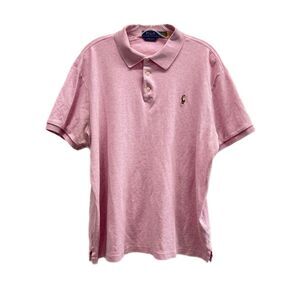 Polo Ralph Lauren Men's XL Pink Polo Shirt Custom Slim Fit Flesh Pony